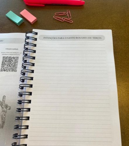 Planner Espiritual - 20 - Folha de anotação de intenções para o santo terço ou rosário